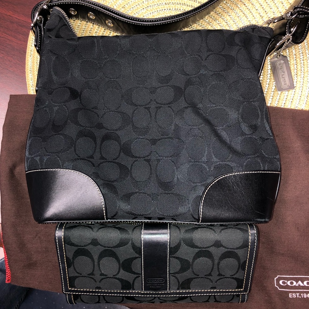 Coach Signature Hobo Bag & Checkbook Wallet